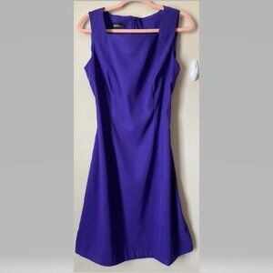 Sleeveless Purple Dress with Square Neckline